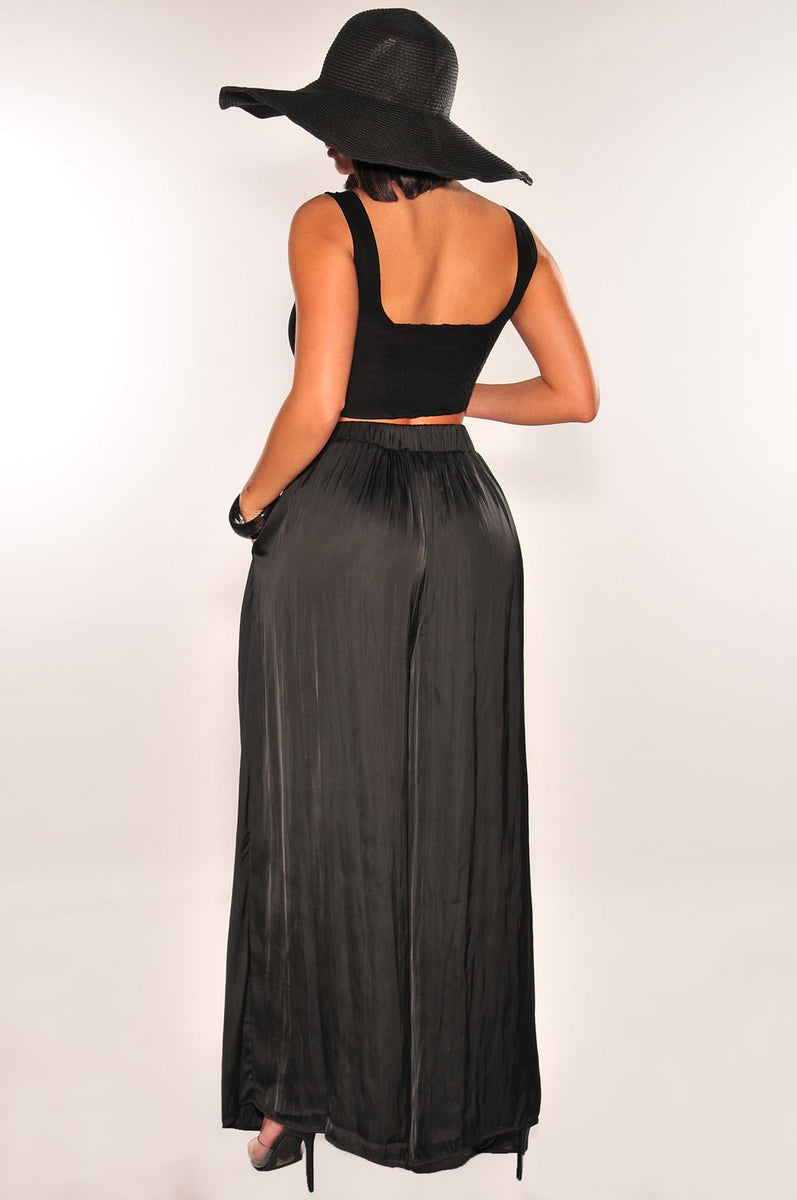 black-silky-high-waist-pleated