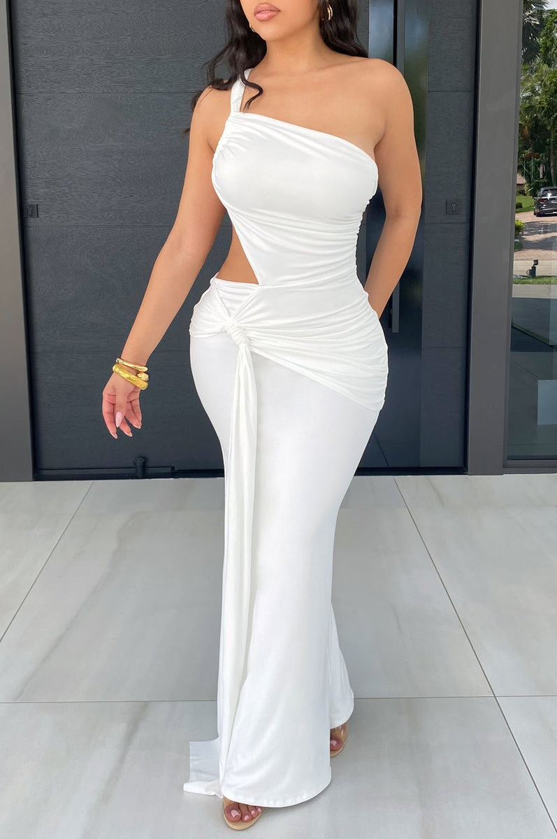 white button up dress fashion nova Well Suited Shirt Dress - White