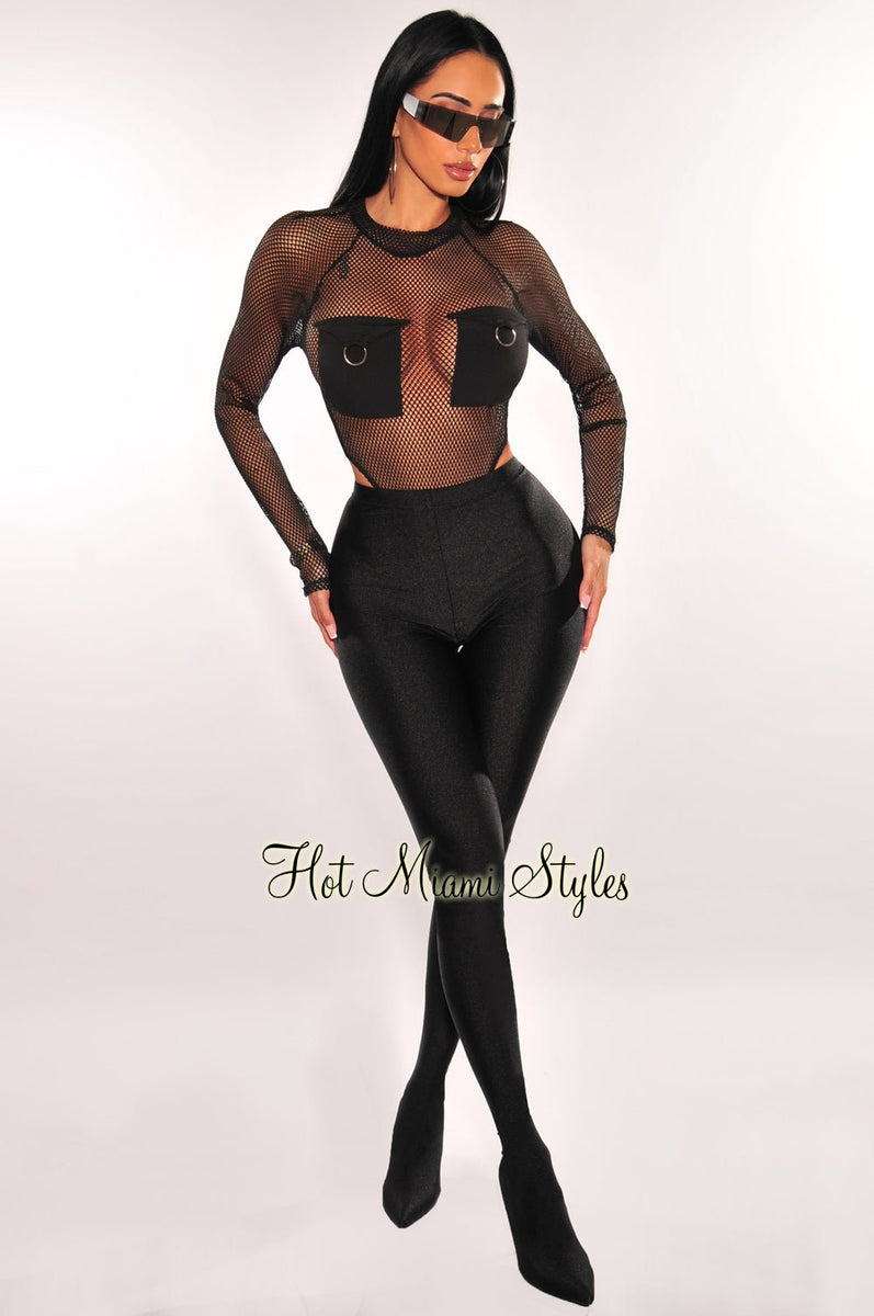 Hassie Long Sleeve Bodysuit Black