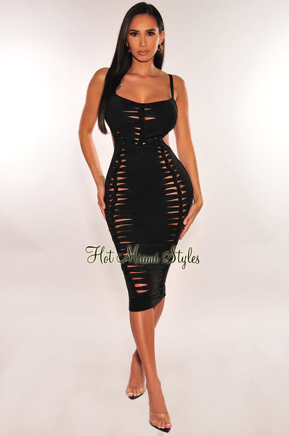 Strappy Cut Out Bodycon Mini Dress - Ria – Femme Luxe