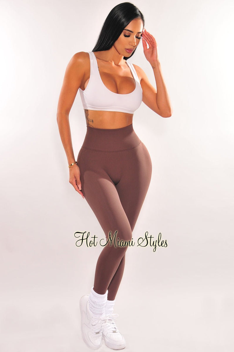Suzette Milk Chocolate 5 High Waist Brushed Poly Leggings – a