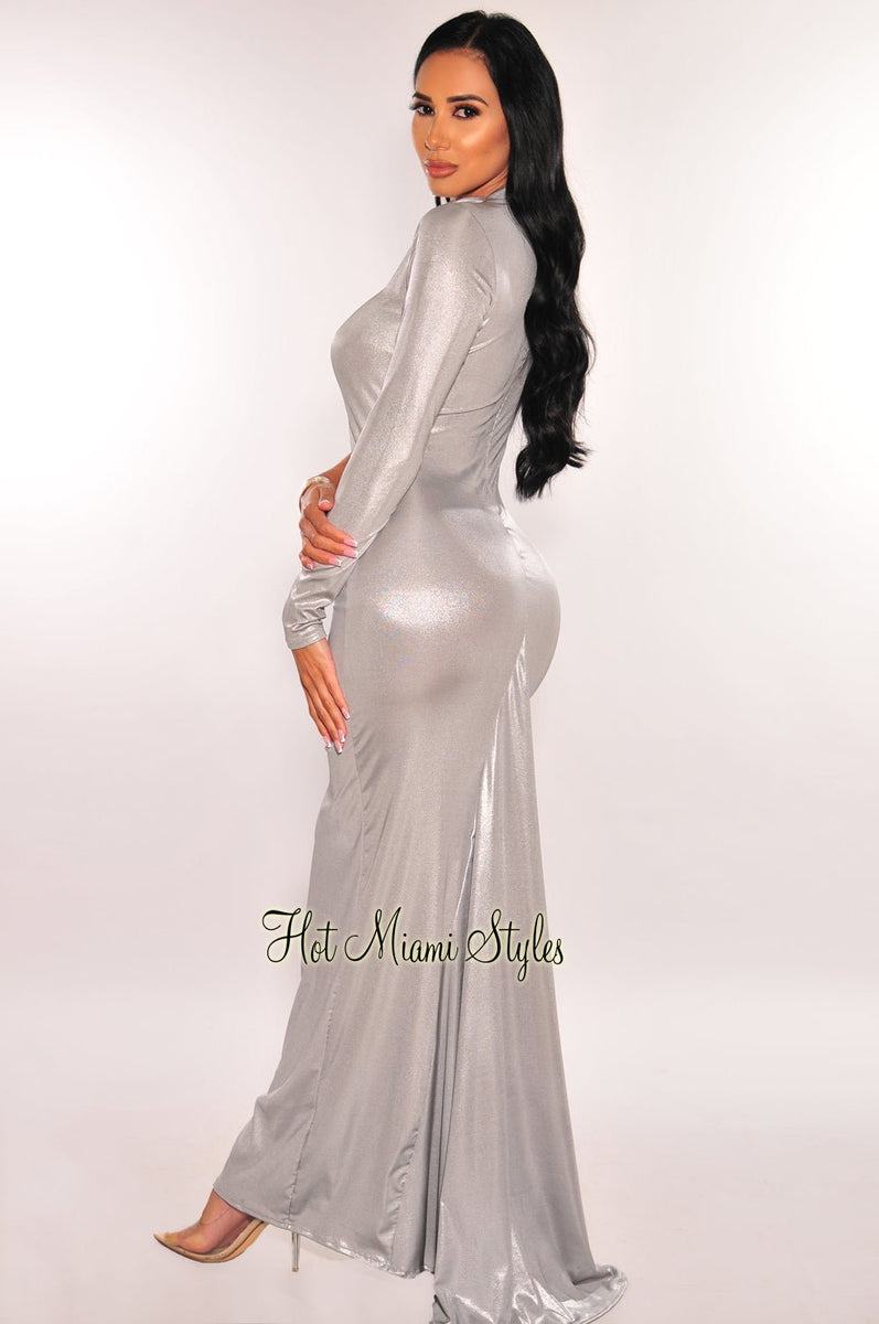 silver chrome dress Rone Mini Dress in Silver Chrome Sequin