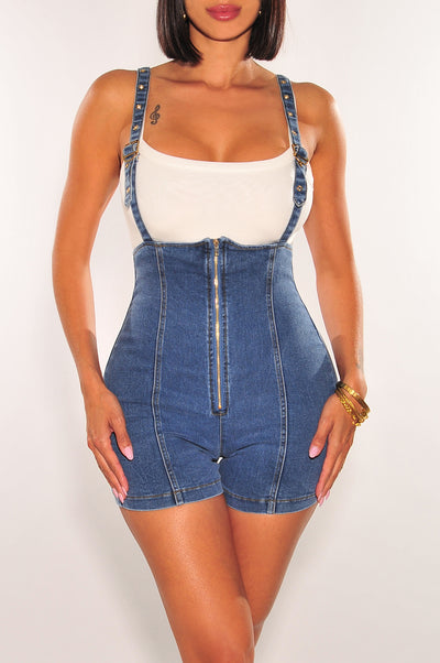 Denim Overall Shorts