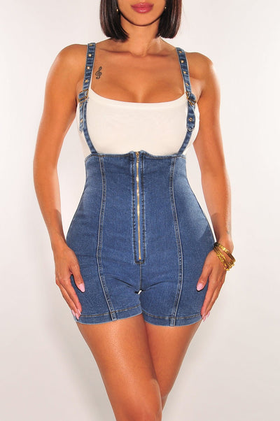 Denim Overall Shorts - Hot Miami Styles