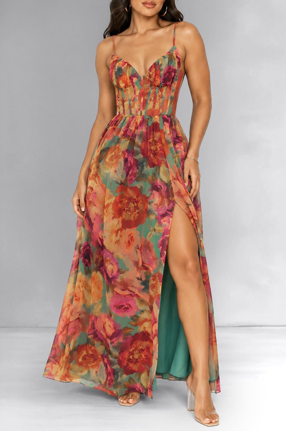 Floral Multi Color Sweetheart Corset Maxi Dress – Hot Miami Styles