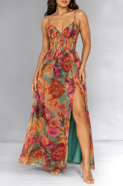 Silver Sequins Tie Up Back Slit Maxi Dress - Hot Miami Styles Silver Sequins Tie Up Back Slit Maxi Dress - Hot Miami Styles
