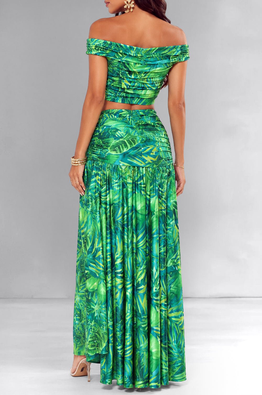 green dress with two slits Nubia Cowl hooded maxi dress - Emerald green