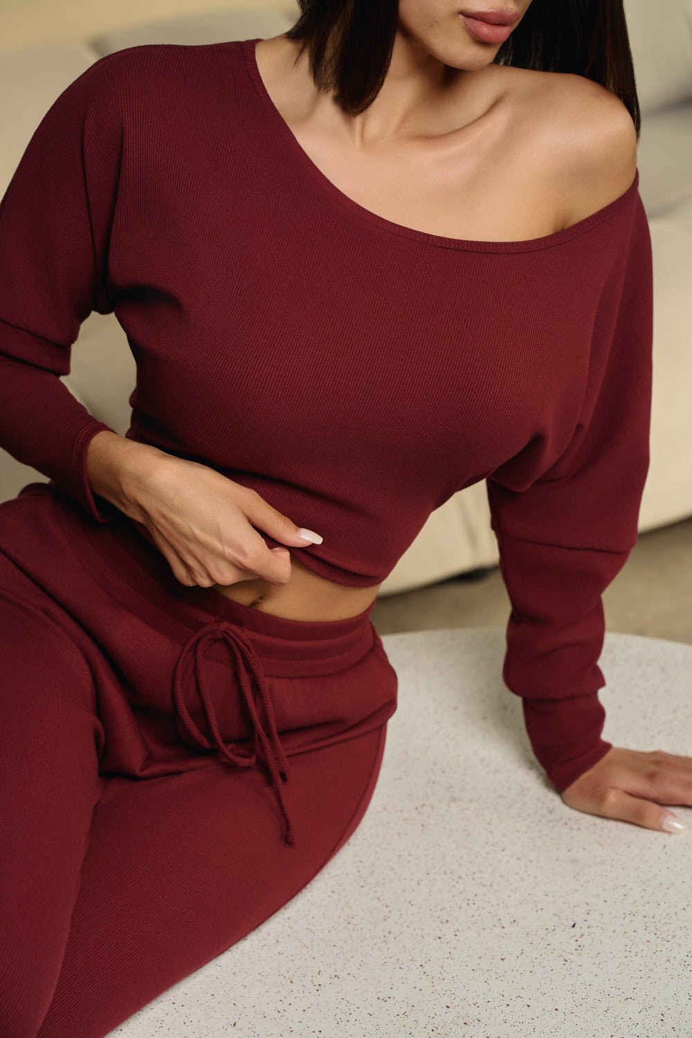 Women Sexy Criss Cross Long Sleeve Crop Shirts Tops Spring