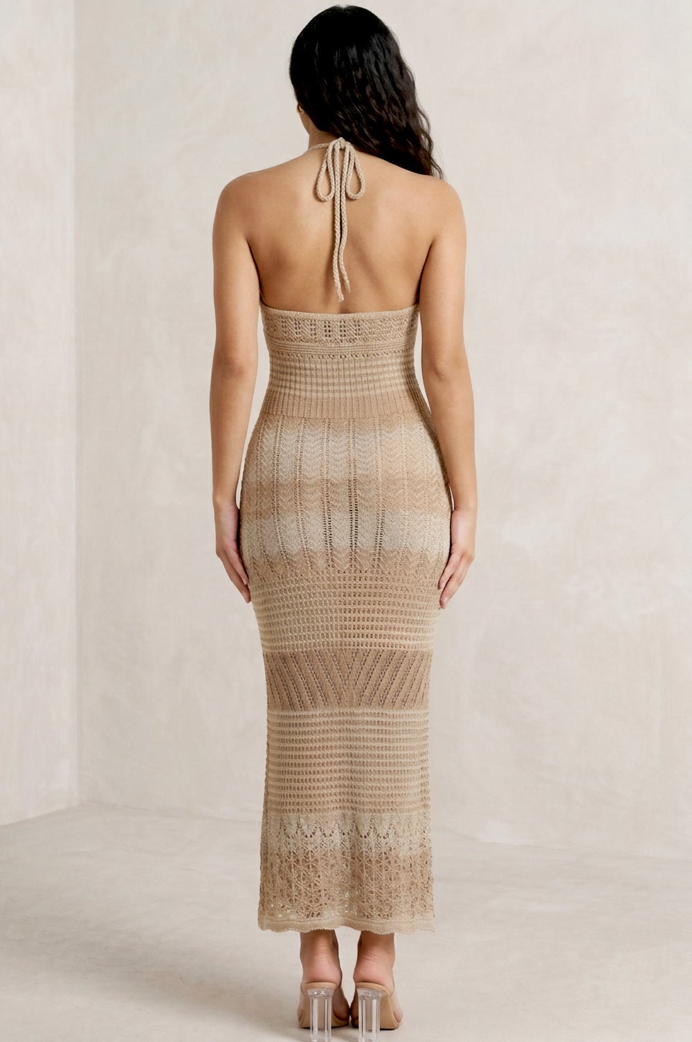 crochet maxi dress beige Amy Lynn Sylvia Crochet Maxi Dress