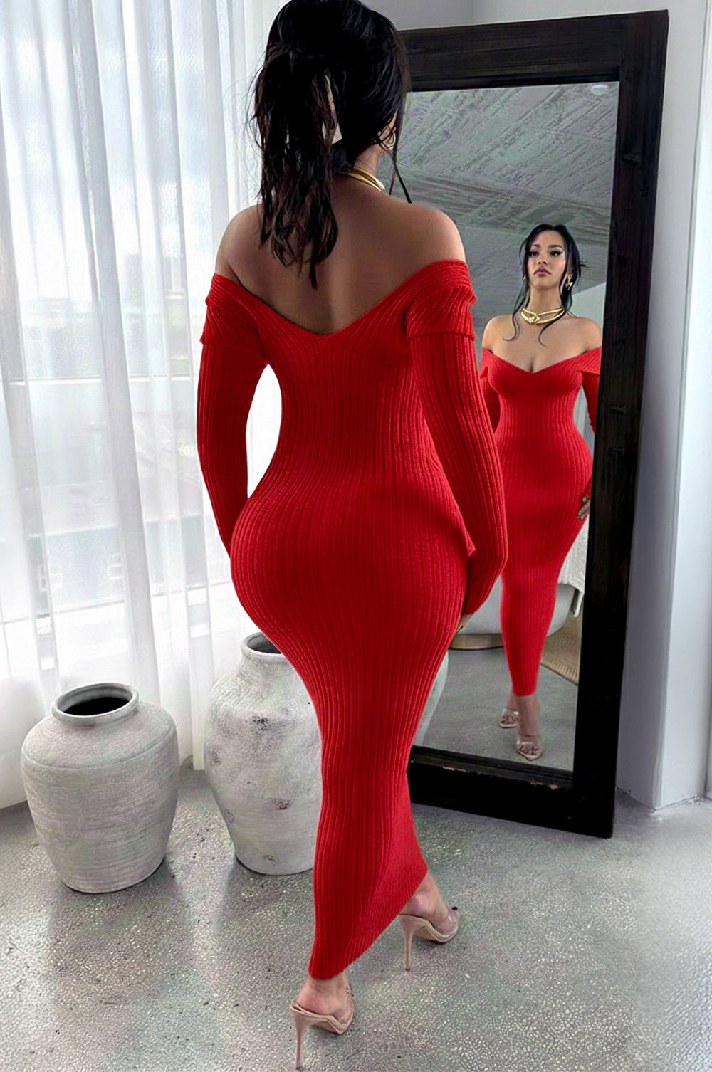 fitted lace wedding dress Elma Lurex Knit Halter Maxi Dress / Deep Red | Meshki fitted lace wedding dress Elma Lurex Knit Halter Maxi Dress / Deep Red | Meshki