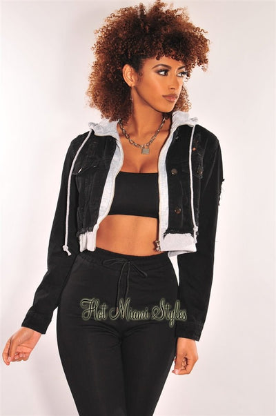 Black Faux Leather Chocolate Fur Belted Coat Jacket - Hot Miami Styles