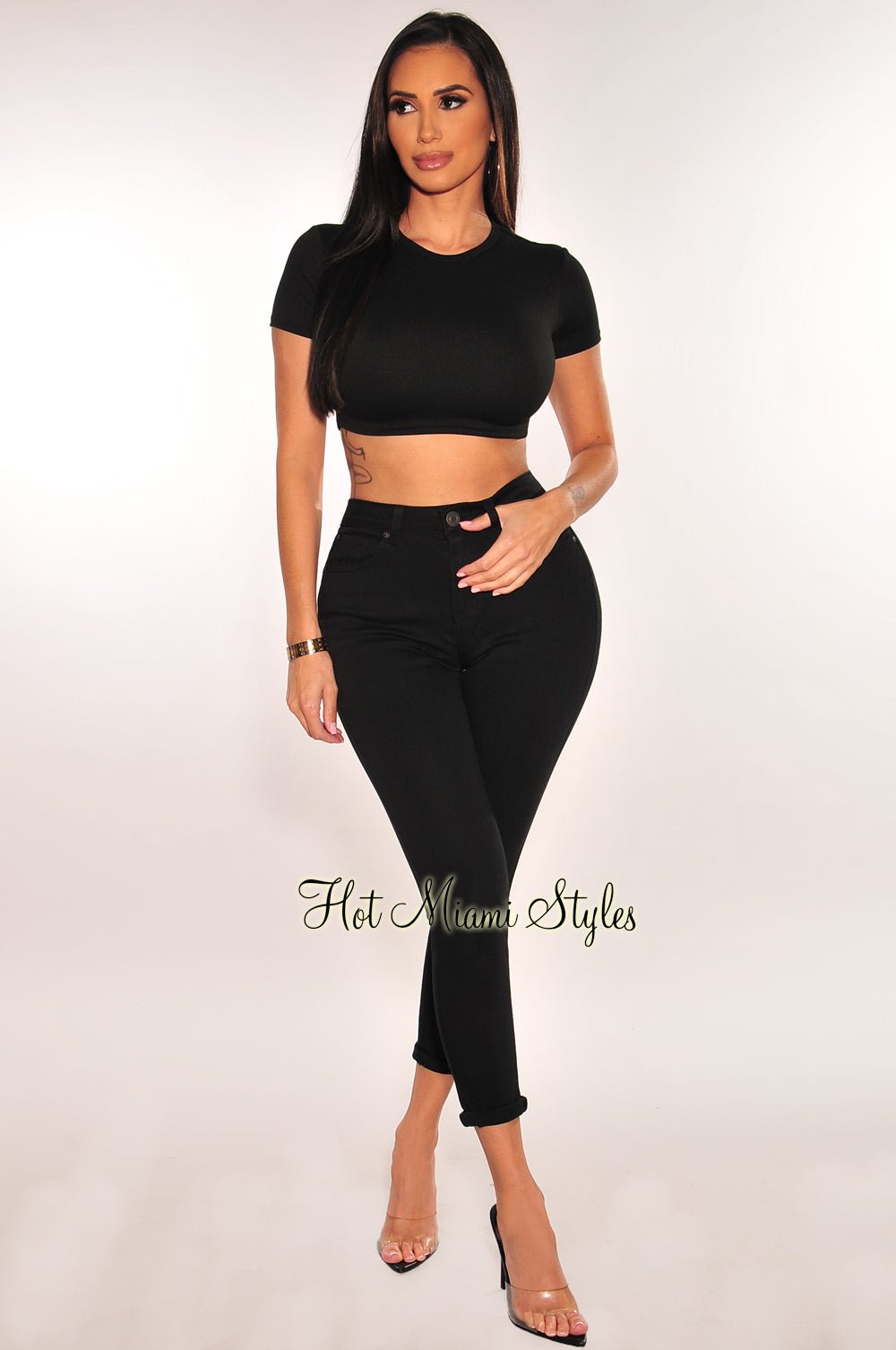 Stretchable Jeans Skin Tight Black Jeans Black Denim High Waisted