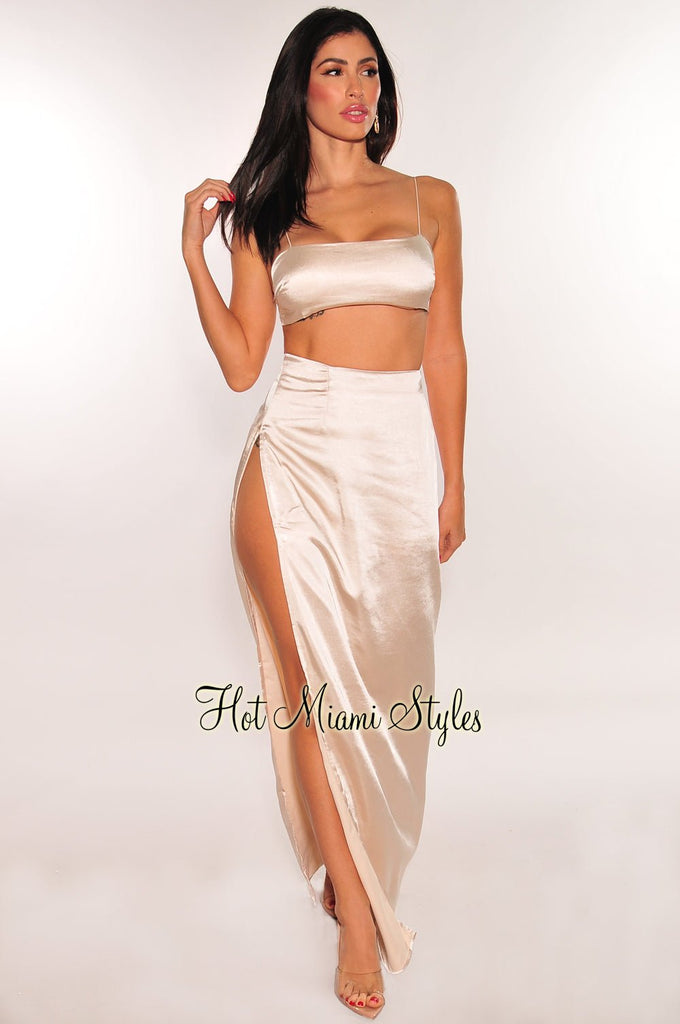 Satin two clearance piece skirt set