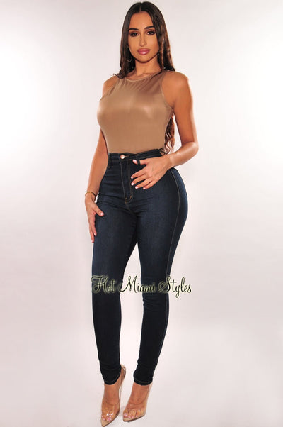 Black High Waisted Butt Lift Skinny Pants - High Rise Stretchy