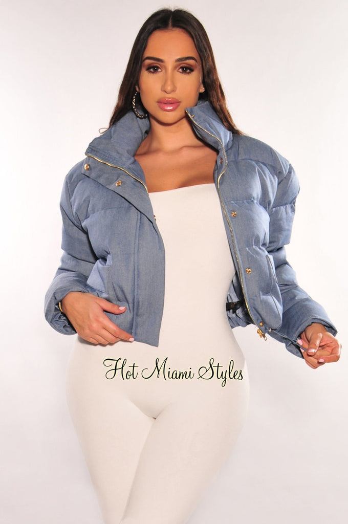 ★正規品★ 【 JEANS】 Cropped Satin Puffer Jacket 0123456-J20J2212561A4-MO-TP-F1