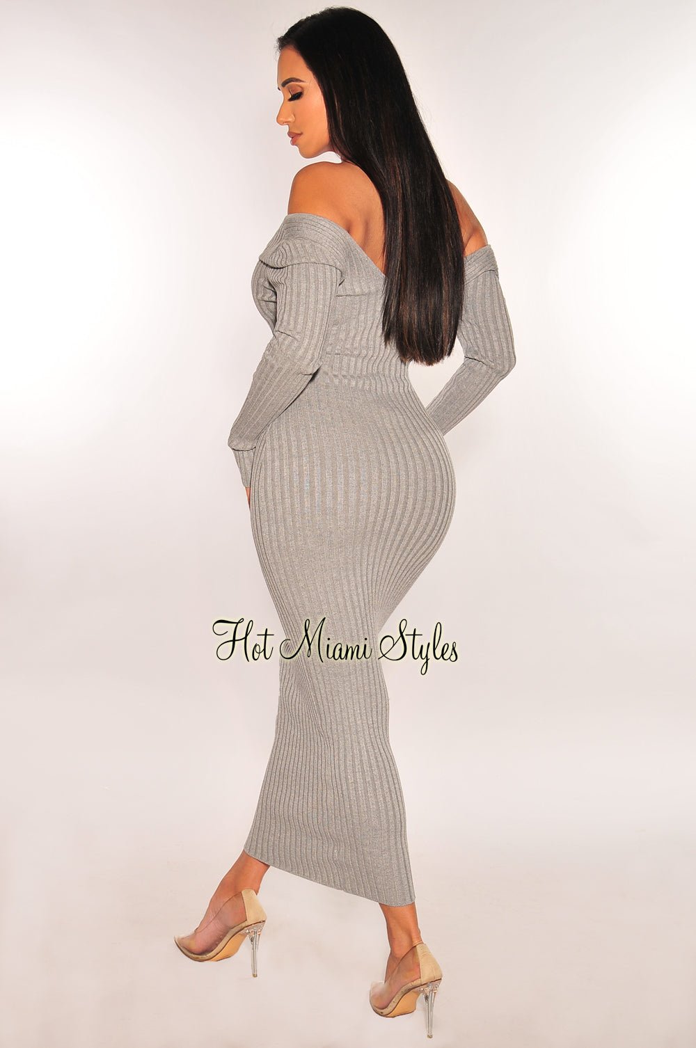 【新品】mistreass Heather Hem Knit Dress グレー Casual Luxuries Sweater Midi Dress - Heather Grey | Fashion Nova