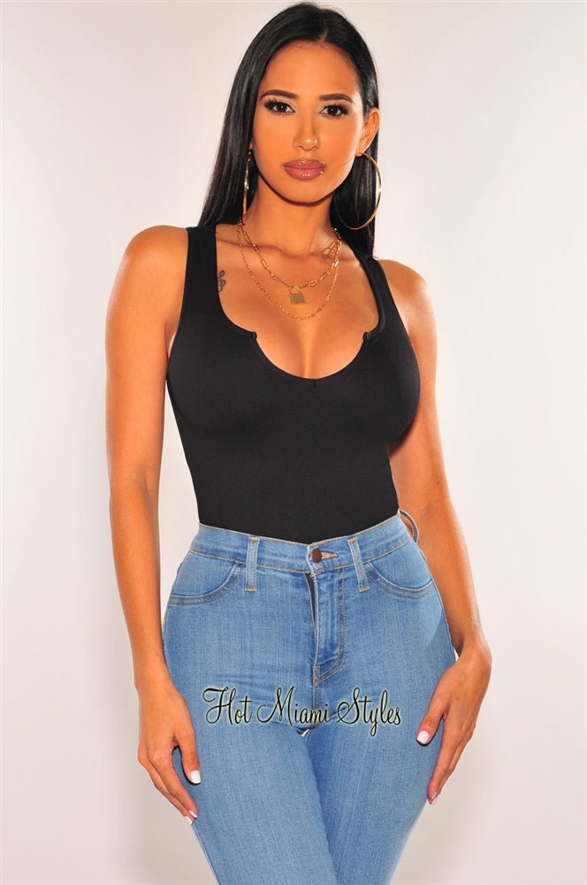 HMS ESSENTIAL: Dusty Blue Ribbed Seamless Sleeveless Crop Top - Hot Miami  Styles