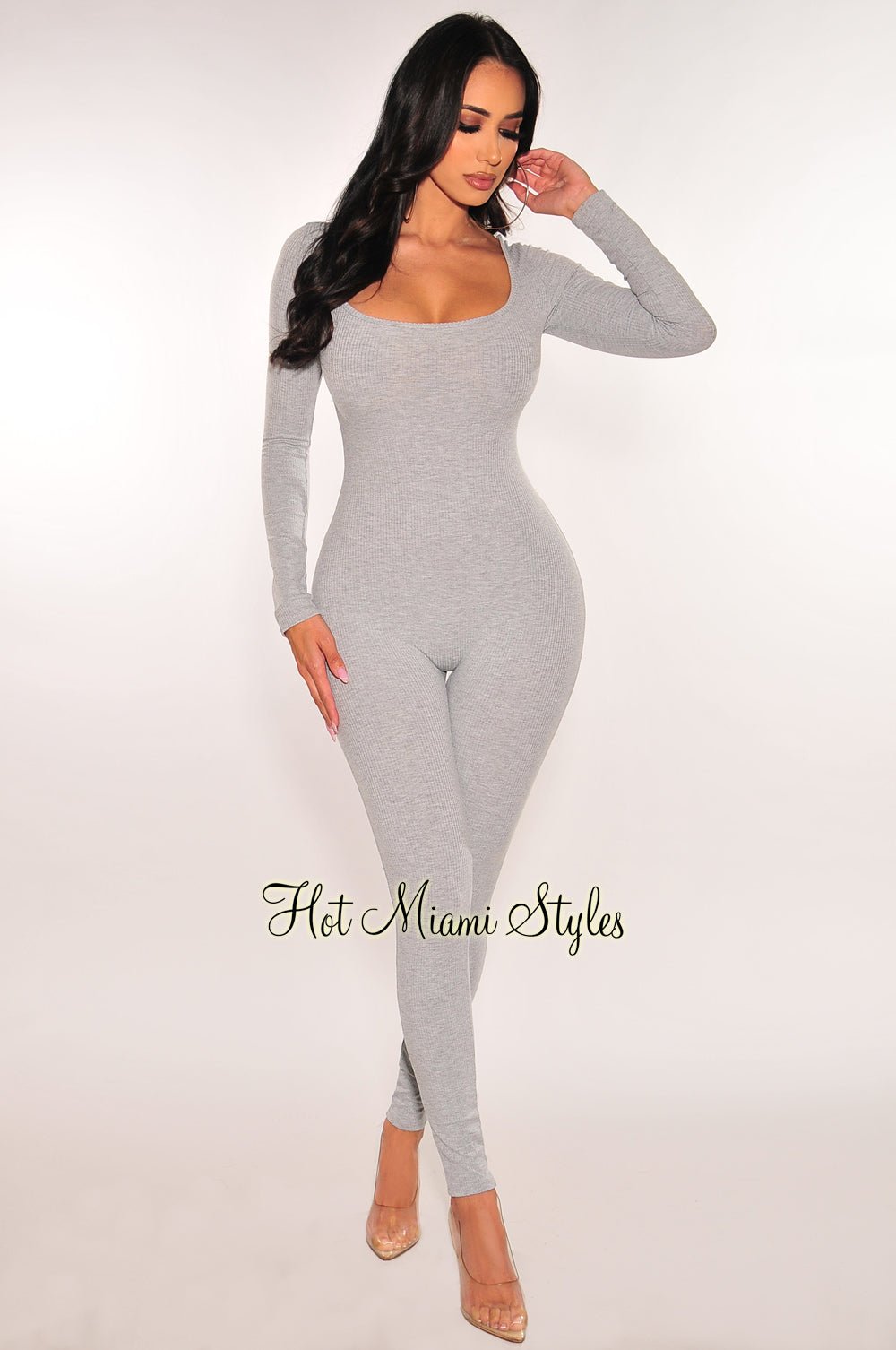 Grey lace jumpsuit online