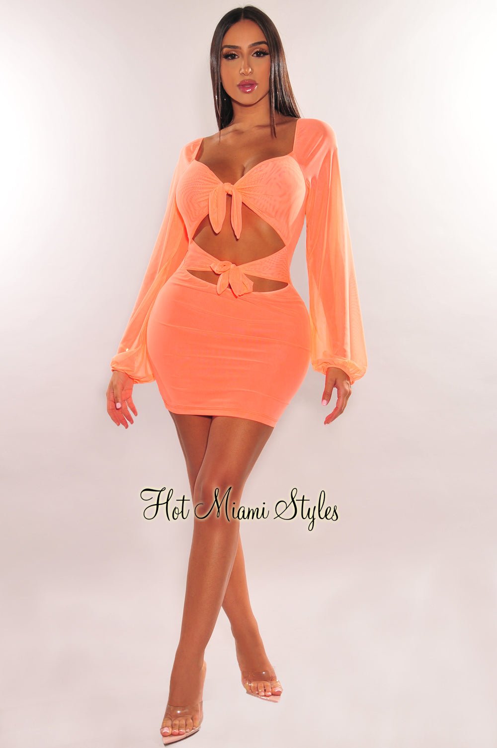 Neon long sleeve dress best sale