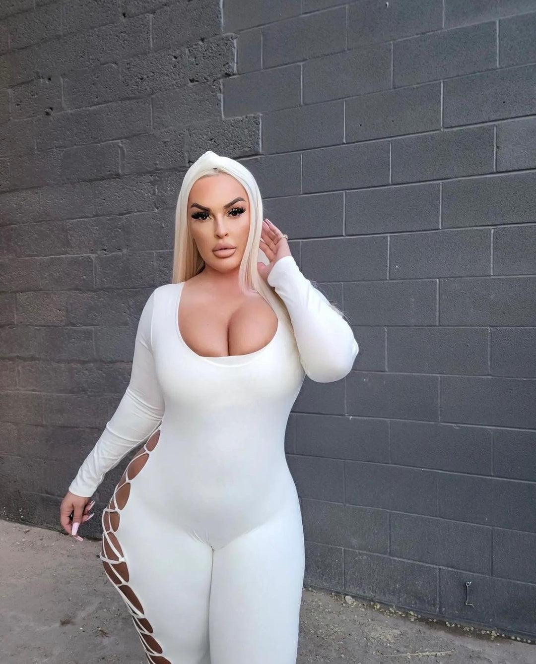 White bodysuit jumpsuit hotsell