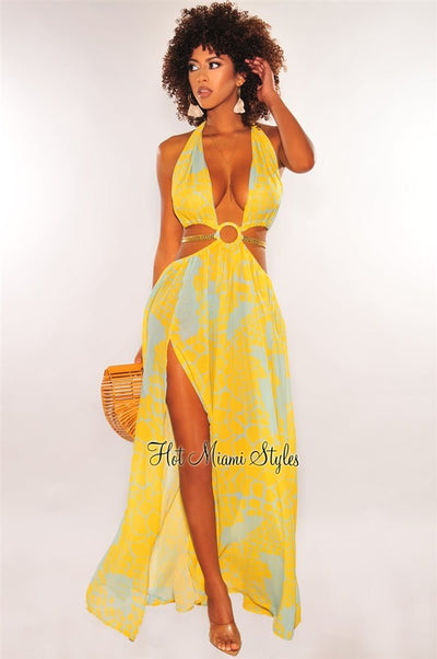 White V Neck Smocked Cut Out Long Sleeve Maxi Dress – Hot Miami Styles